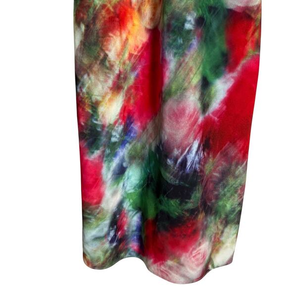 Adam Lippes Watercolor Blurred Floral Print Satin Slip Midi Dress Size 4 - Picture 9 of 16